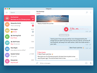 Pinky Blue Toe - Telegram Theme interface messenger telegram theme ui