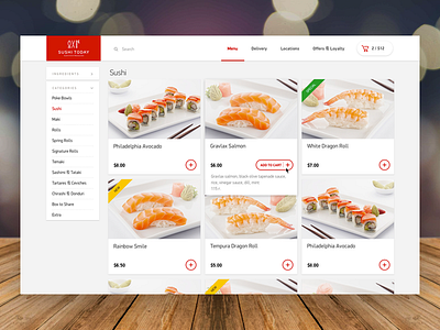 Sushi Today - website delivery food restaurant shop sushi web website