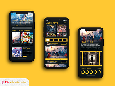 Nownime Apps anime app figma mobile movieapps otakkulovers simplify ui uiuxdesign wibulovers