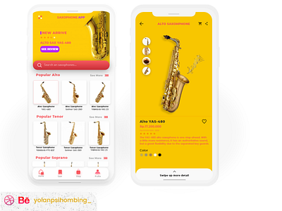 Daily UI Design Saxophone Online Shop app mobile music app simplify ui uiuxdesign