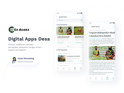 GO AGARA Digital Village app design design process figma figmadesign mobile news app simplify ui uiux uiuxdesign village app