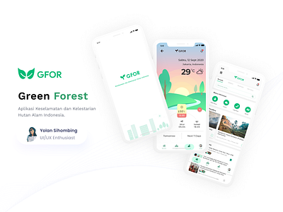 Green Forest (GFOR) App app design figma figmadesign forest app illustration mobile nature app simplify ui uiux uiuxdesign