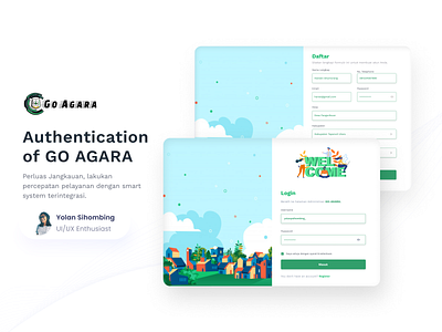 Authentication of GO-AGARA authentication design figma figmadesign login page sign up ui simplify ui uiux uiuxdesign ux welcome page