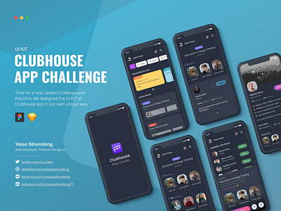 Clubhouse App: Redesign Challenge app clubhouse app design guidelines design system figma mobile app redesign sketch social media app ui design ui kit