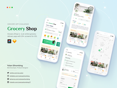 Grocery Shop Delivery App app design guidelines design system figma grocery app mobile app plant app redesign restaurant app sketch ui design ui kit