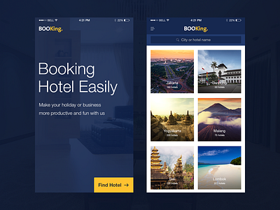 BOOKing. Apps apps blue booking hotels mobile mobile apps mobile interfaces sneak peak travel ui ux yellow