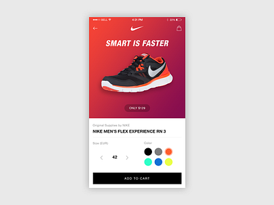 Apparel World - Product Cards app apps cards fashion flat ios mobile nike red shoes ui ux