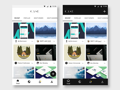 Case Mobile Concept app apps black concept material material design minimalist mobile showcase ui ux white