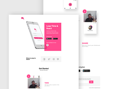 Chron Landing Page apps landing page pink ui ux web