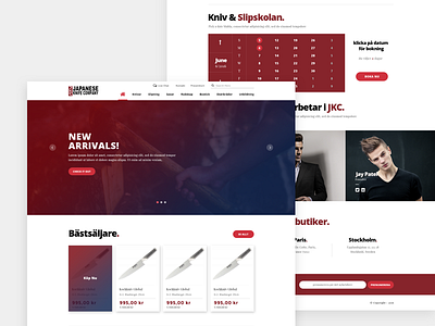 Japanese Knife Company Stockholm company homepage landing page product ui ux web