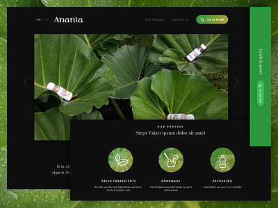 Drink Ananta - Landing Page company green homepage landing page product ui ux web