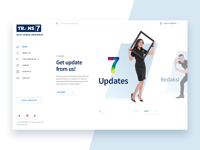 Trans 7 Homepage Exploration #2 homepage landing page light redesign ui ux web