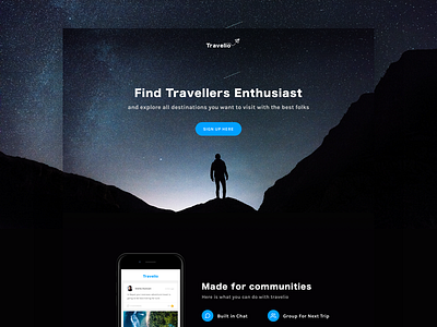 Exploration - Travelio Landing Page