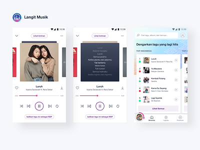 Langit Musik - Music Player app design mobile music musicapp ui ux