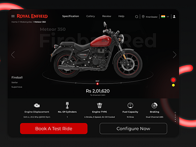 Royal Enfield Website Redesign app bike bmw dashboard design ducati enfield glassmorphism honda led red redesign ride royal royal enfield trending ui ux website website design