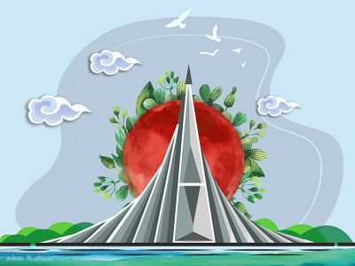 National Monument design flat illustration