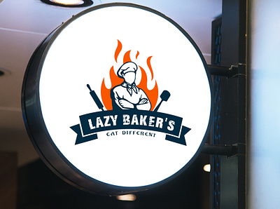 Lazy Baker's Logo branding cafe cafe logo creative flat flat logo illustration logo minimul mordan logo restaurant logo vector