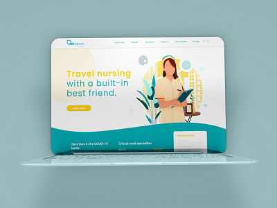Travel Nursing Home Page creative design homepage illustration mordern nursing travel uiux webpage