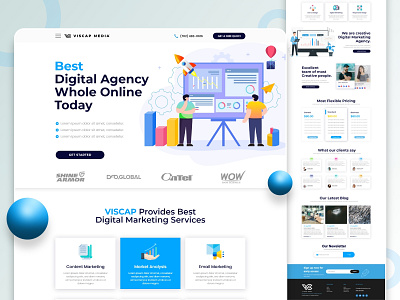 Digital Agency Landing Page creative design digital digital agency landing page marketing media proffesional ui ux web page