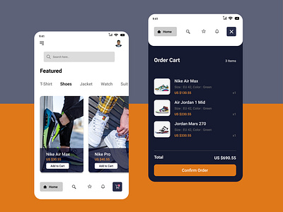 Shopping app design