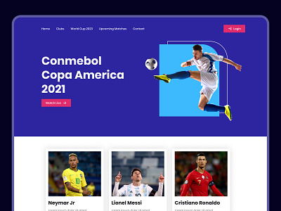 Football Landing Page design ecommerce design mobile design ui design webdesign website design