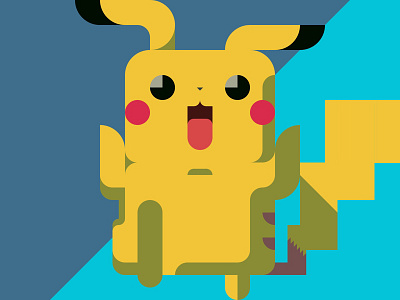 Kikagiga Pikachu design flat game geometry illustration kawaii kikagiga nemury nintendo patchworkapp pikachu pokemon