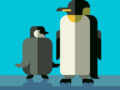 Penguin animal bird design flat flatdesign geometry illustration kawaii nemury penguin