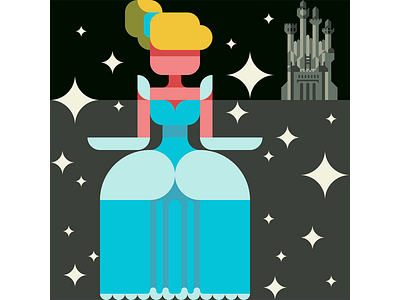 cinderella castle cinderella cute design disney flat geometry illustration kawaii nemury patchworkapp