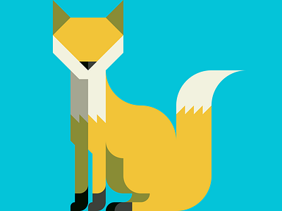 FOX -with a Drawing app- animal flat flatdesign fox geometry kawaii kikagiga nemury patchworkapp