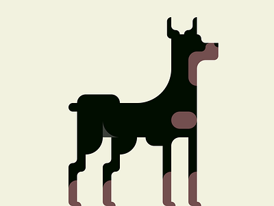 Doberman -with a Drawing app- animal doberman dog flat flatdesign kawaii patchworkapp