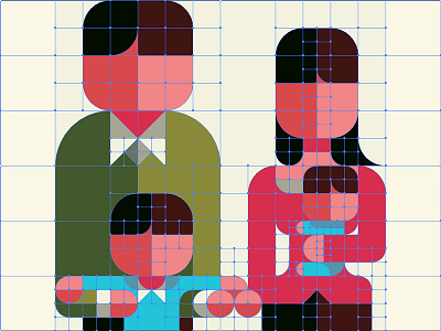 GRID - my beloved family! baby expecting flat geometry grid ipad iphone minimal patchworkapp system wip woman