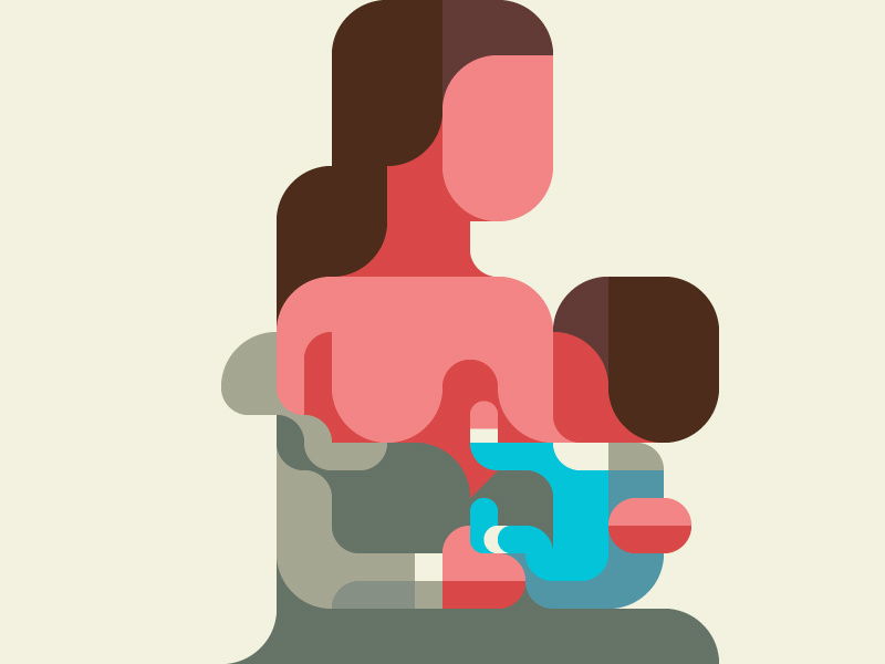 Breast-Feeding 授乳 nursing lactation breastfeeding flatdesign iconic geometry minimal grid patchworkapp