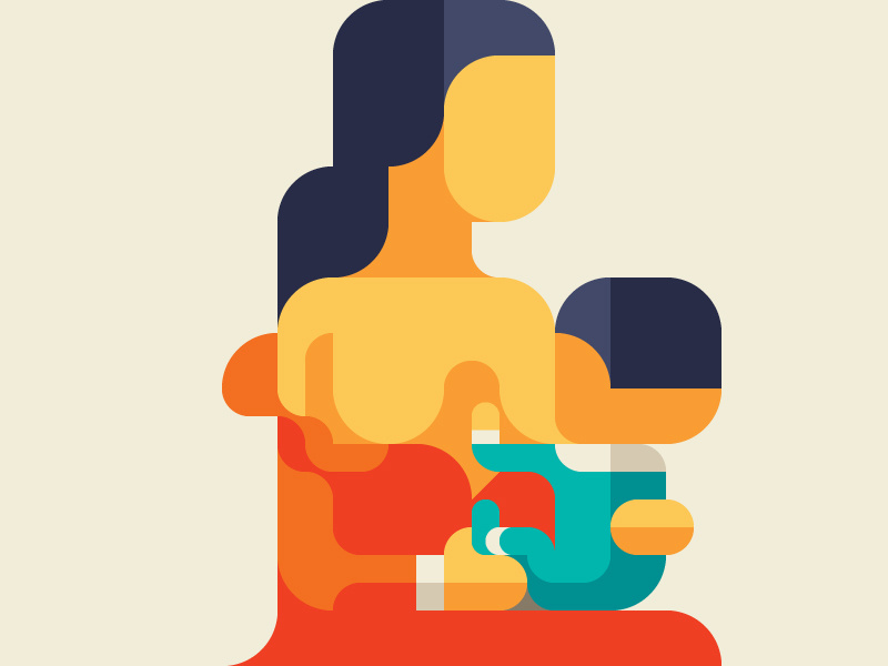 Breastfeeding (MY BELOVED FAMILY 4) iconic minimalism nemury minimal patchworkapp geometry baby nursing lactation breastfeeding