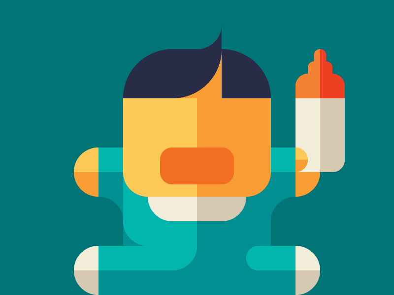 Crying Baby (MY BELOVED FAMILY 5) minimalism nemury minimal patchworkapp geometry bottle baby crying milk crybaby