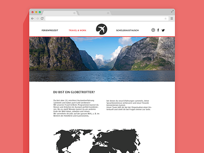 travel & work clean simple travel web design website