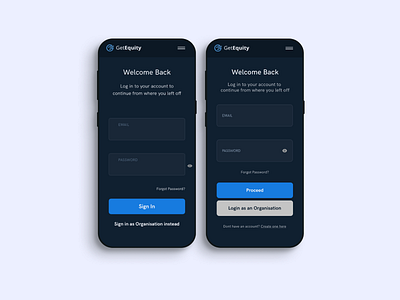 Getequity Mobile Login Screen Redesign