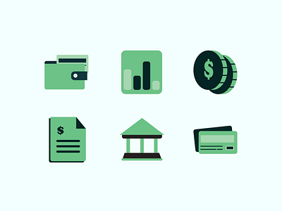 Finance(Fintech) Icon Set app branding design icons illustration ui
