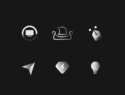 Dark Themed Icon app branding design icons illustration ui ux
