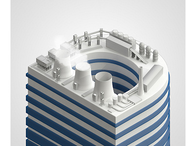 D letter 3d c4d cinema4d elnos industry isometric render