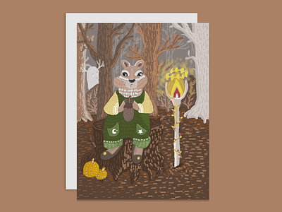 Сhipmunk art bookillustration chipmunk design digital digitalart forest illustration magic photoshop postcard