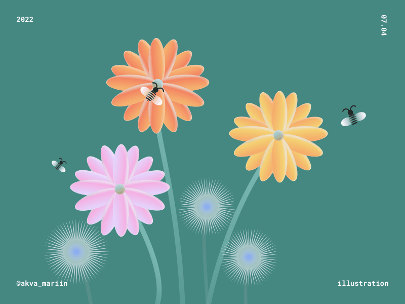 Flowers branding digitalart flower graphic design green illustration spring