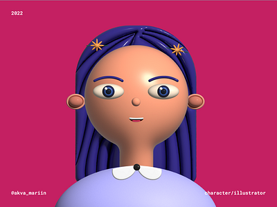 Character with blue hair