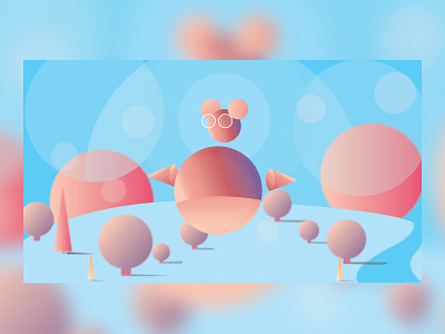 perfect place adobe blur character colors creative gradients graphic design illlustration illustrator imagination inspiration mind minimalism nose pallete radial rounded shapes workspace