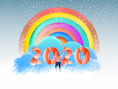 New Year character christmas colors creative gradients grain graphic design illlustration new year pallete