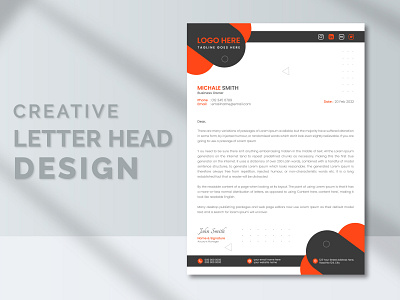 Creative Letterhead Design Template.