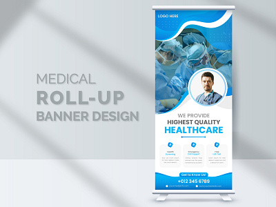 Professional Medical Rollup banner or Signage Template Design