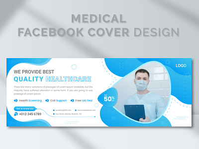 Medical Facebook Cover Design, Social Media Cover Template