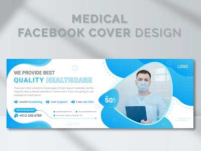 Medical Facebook Cover Design, Social Media Cover Template branding cover cover design cover photo facebook facebook cover graphic design illustration linked cover logo profile cover social media cover ui ux vector