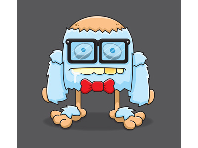 Yeti cartoon character geek illustration kids vector