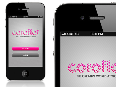 Coroflot iPhone App (Splash Page)